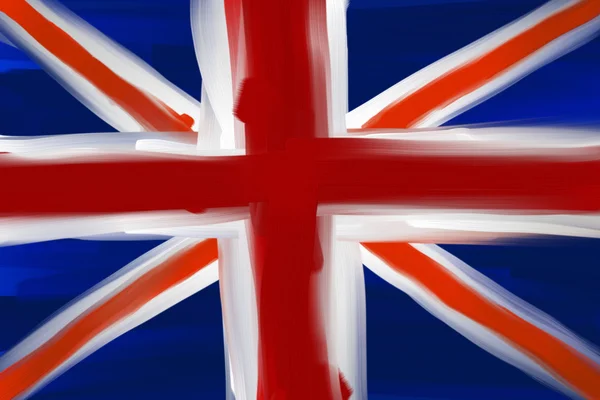 Great Britain hand painted national flag — Stock Photo, Image