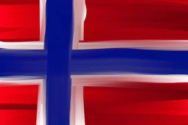 Norge nationella handmålade flagga — Stockfoto