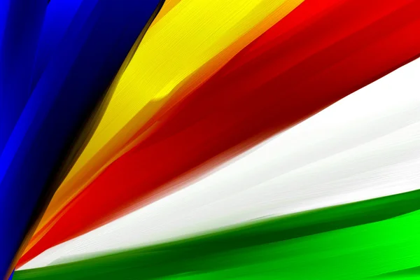 Seychellerna nationella handmålade flagga — Stockfoto