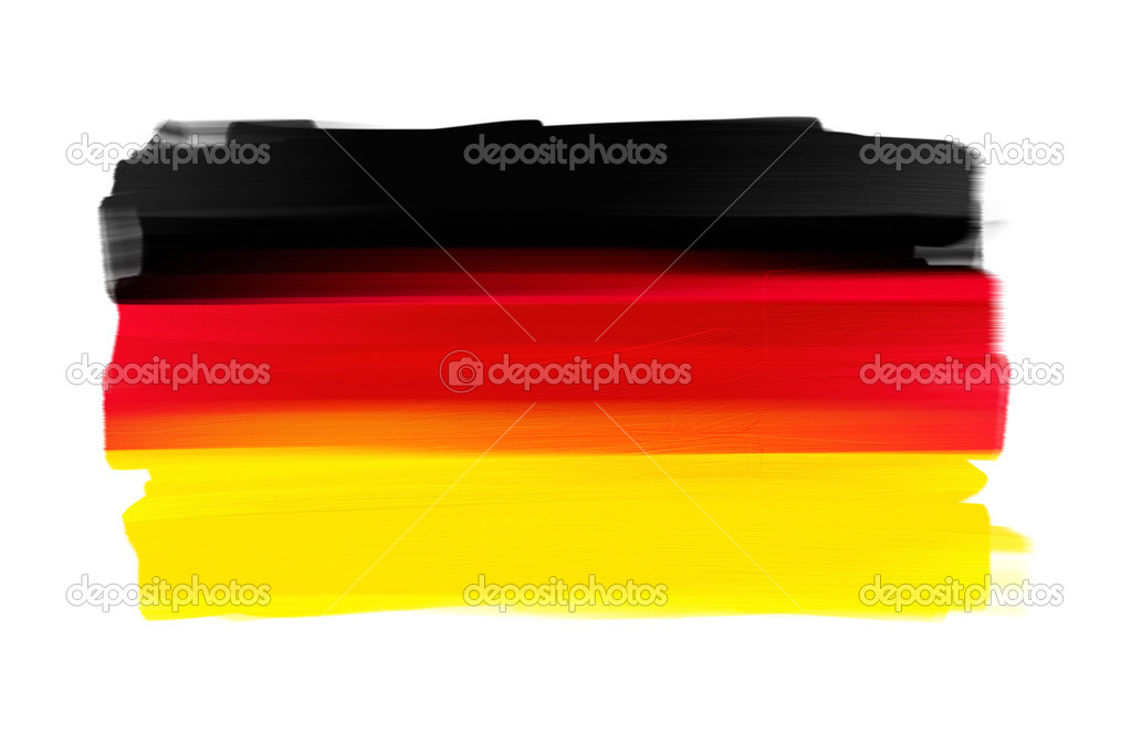 Germany hand painted national flag isolated on white