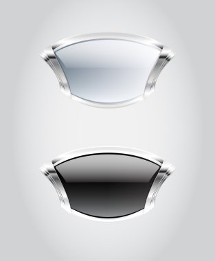 kristalleri ile metal rozetler