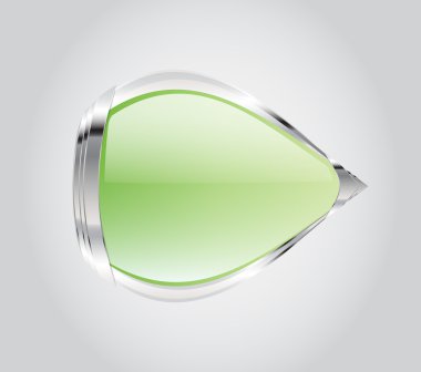 Yeşil Kristal rozet - düğmesi ile metal dekorasyon