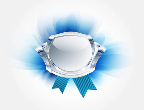 Badge vectoriel en verre brillant gris clair — Image vectorielle