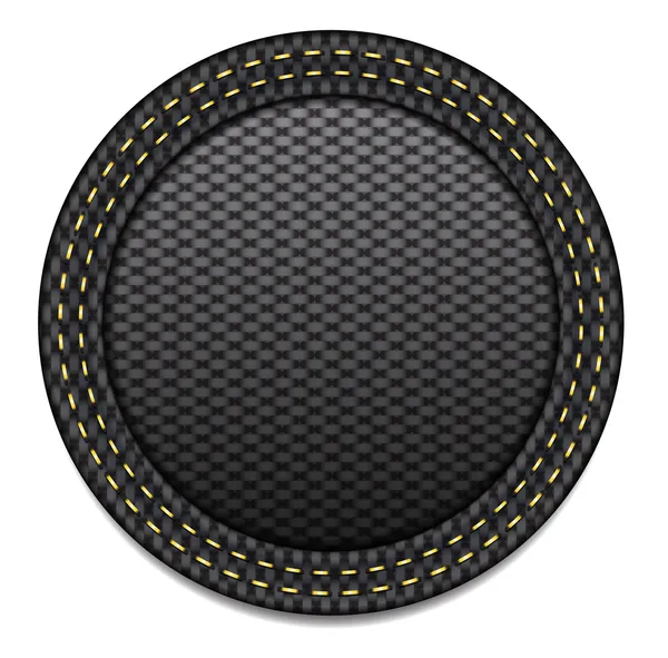 Black fabric round badge — Stock Vector