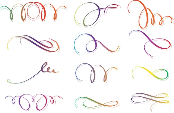 Elementos coloridos da caligrafia —  Vetores de Stock