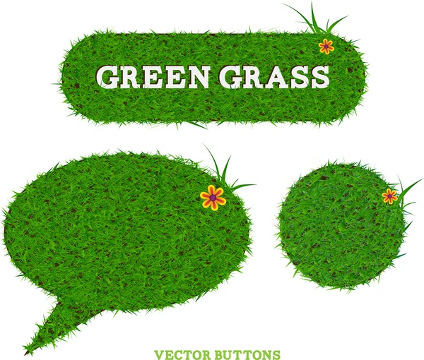 Green grass pads for buttons — Stock Vector