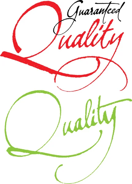 "Qualité garantie "calligraphie manuscrite originale pour votre logo, site web ou publicité — Image vectorielle