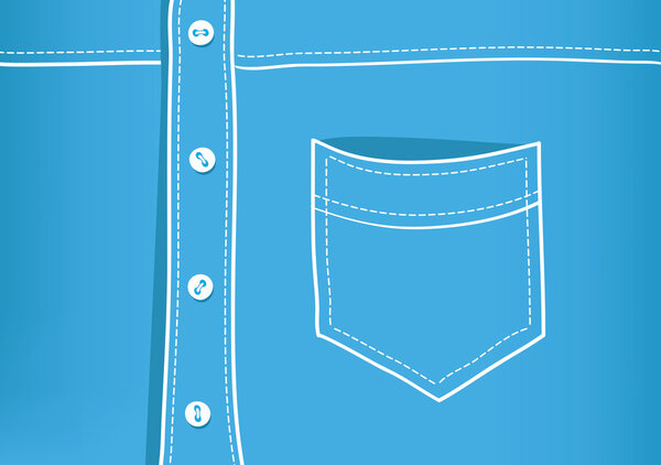 Blue vector shirt detail with a pocket