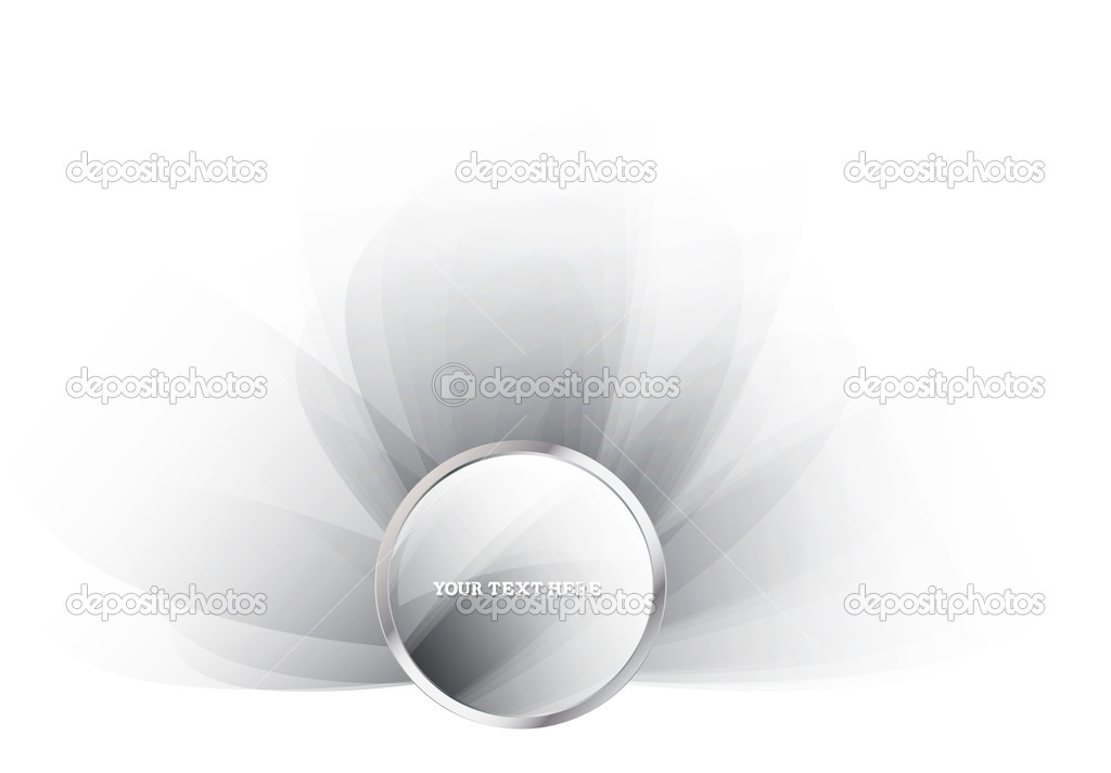 Round silver web glossy vector badge