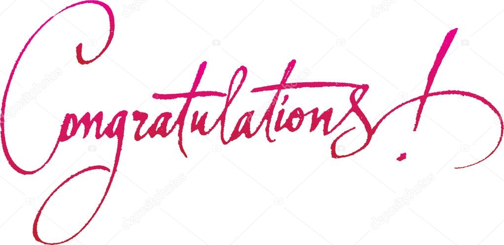 "Congratulations" original handwritten calligraphy for your logo