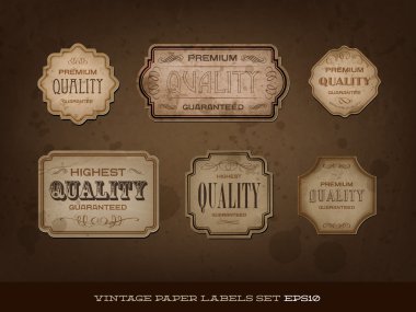 vektör vintage eski kağıt etiket koleksiyonu