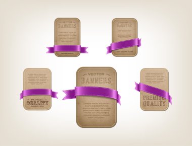 Dikey vektör karton kağıt promo afiş kümesi