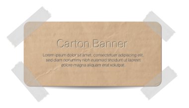 yapışkan bant ile vektör karton etiket eklenmiş - banner