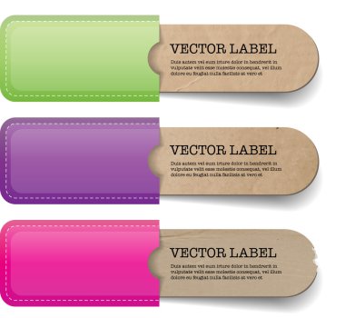 tasarlamak vektör vintage eski kağıt Etiketler renkli cepli