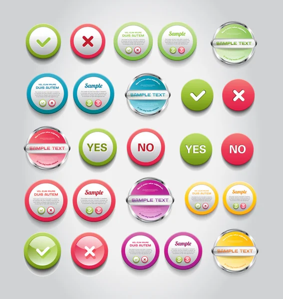 Een set van vector ronde knoppen, badges en banners — Stockvector