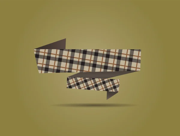 Bannière en origami texturé tartan vintage - bulle — Image vectorielle