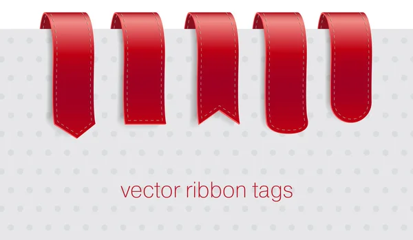 A collection of red ribbon tags — Stock Vector