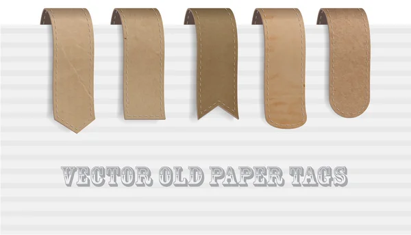 Eine Sammlung abstrakter alter Papieranhänger — Stockvektor