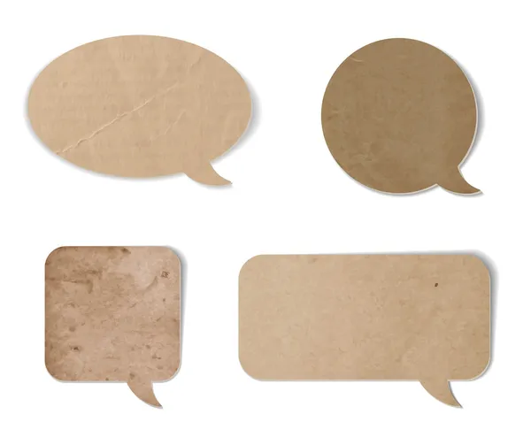 A set of abstract vintage old paper speech bubbles — Stock Vector