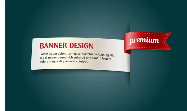 Banner vectorial con etiqueta de cinta de seda roja "Premium " — Archivo Imágenes Vectoriales