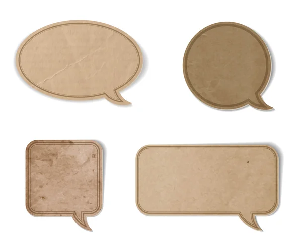 Un ensemble de bulles abstraites de vieux discours en papier — Image vectorielle