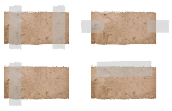 Etiquetas de cartón desgarrado vectorial unidas con una cinta adhesiva — Archivo Imágenes Vectoriales