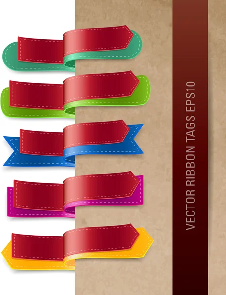 Colorido capas brillante colección de etiquetas de cinta vectorial — Vector de stock