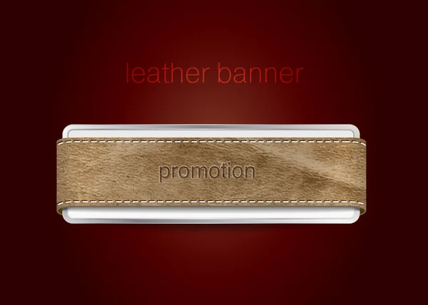 Vector de cuero genuino - gamuza banner texturizado — Vector de stock