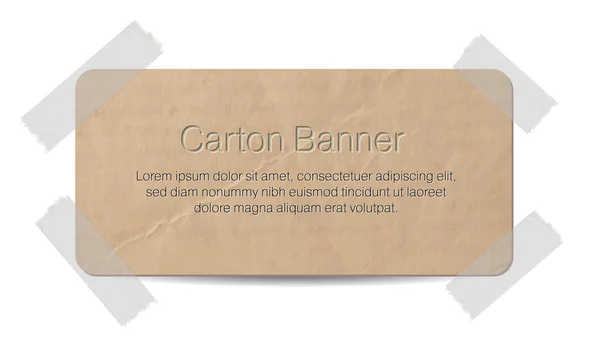 Vektor karton - banner ahhoz rögzített címkén, öntapadó — Stock Vector