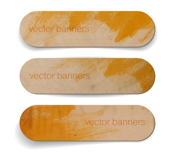 Gul abstrakt vintage gamla papper banners — Stock vektor
