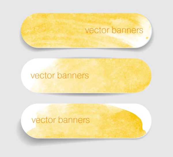 Gele abstracte papier banners — Stockvector