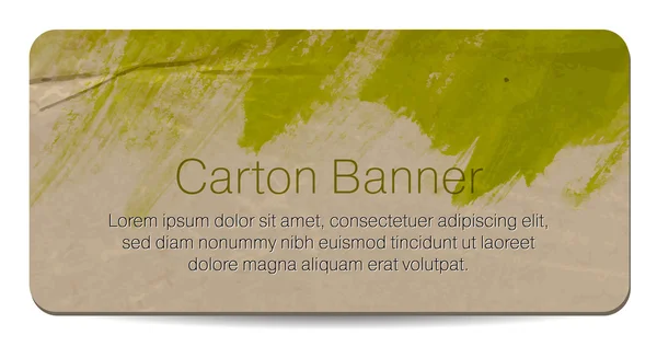Vector oude vintage papier - karton banner met de hand geschilderd groen borstel lijnen decoratie — Stockvector