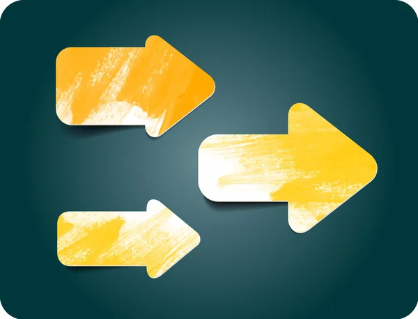 Boyalı sarı vektör okları toplama el ile suluboya textures — Stok Vektör