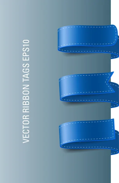 Eine Reihe von Vektor moderne bunte Farbbandanhänger, blau — Stockvektor