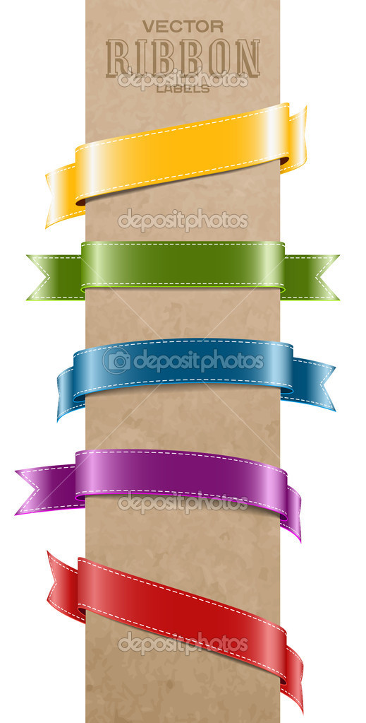 Vector satin ribbon tags collection