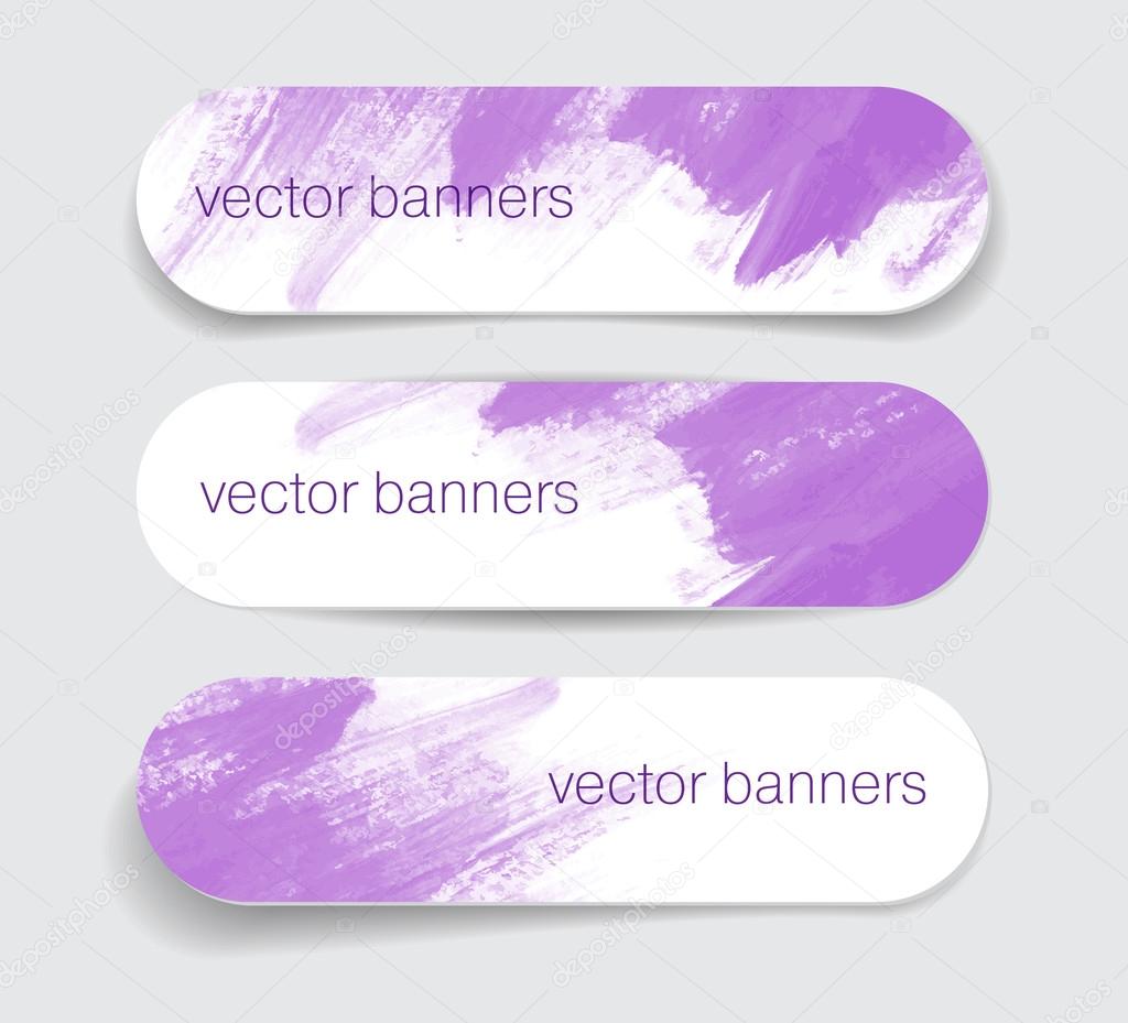 Purple abstract paper banners