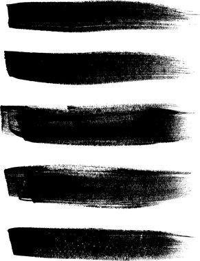 Black vector brush strokes collection