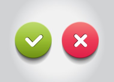 ok ve vektör web düğmeleri yuvarlak iptal