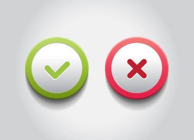 ok ve vektör web düğmeleri yuvarlak iptal
