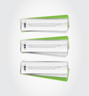 parlak yeşil vektör rozetleri - parlak metalik zımba ile bağlı afiş