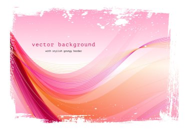 pembe vektör pürüzsüz modern dalgalı arka grungy kenarlık