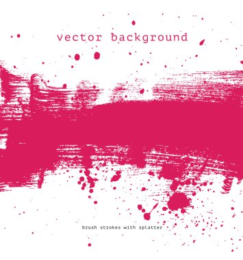 parlak pembe vektör fırça konturu el boyalı arka plan boya sıçramak ile