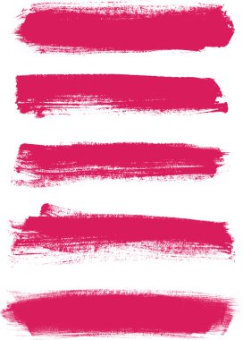 Pink vector brush strokes collection clipart