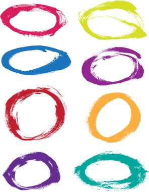 Gökkuşağı el boyalı vektör soyut halkalar toplama
