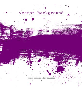 Mor vektör fırça konturu el boyalı arka plan boya sıçramak ile