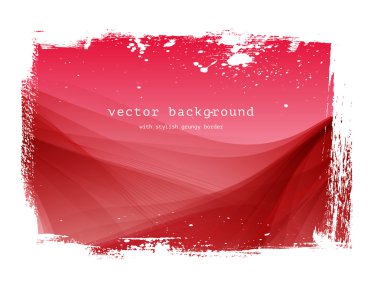 Kırmızı vektör pürüzsüz dalgalı arka plan aşınmış kenarlık