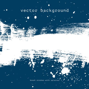 Mavi vektör grungy fırça konturu el boyalı arka plan boya sıçramak ile