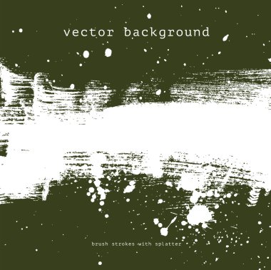 Yeşil vektör grungy fırça konturu el boyalı arka plan boya sıçramak ile