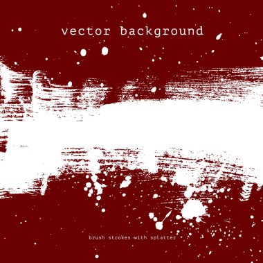 Kırmızı vektör grungy fırça konturu el boyalı arka plan boya sıçramak ile
