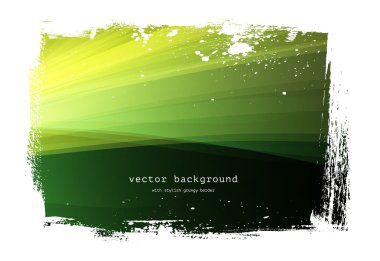 Yeşil vektör pürüzsüz dalgalı arka plan aşınmış kenarlık